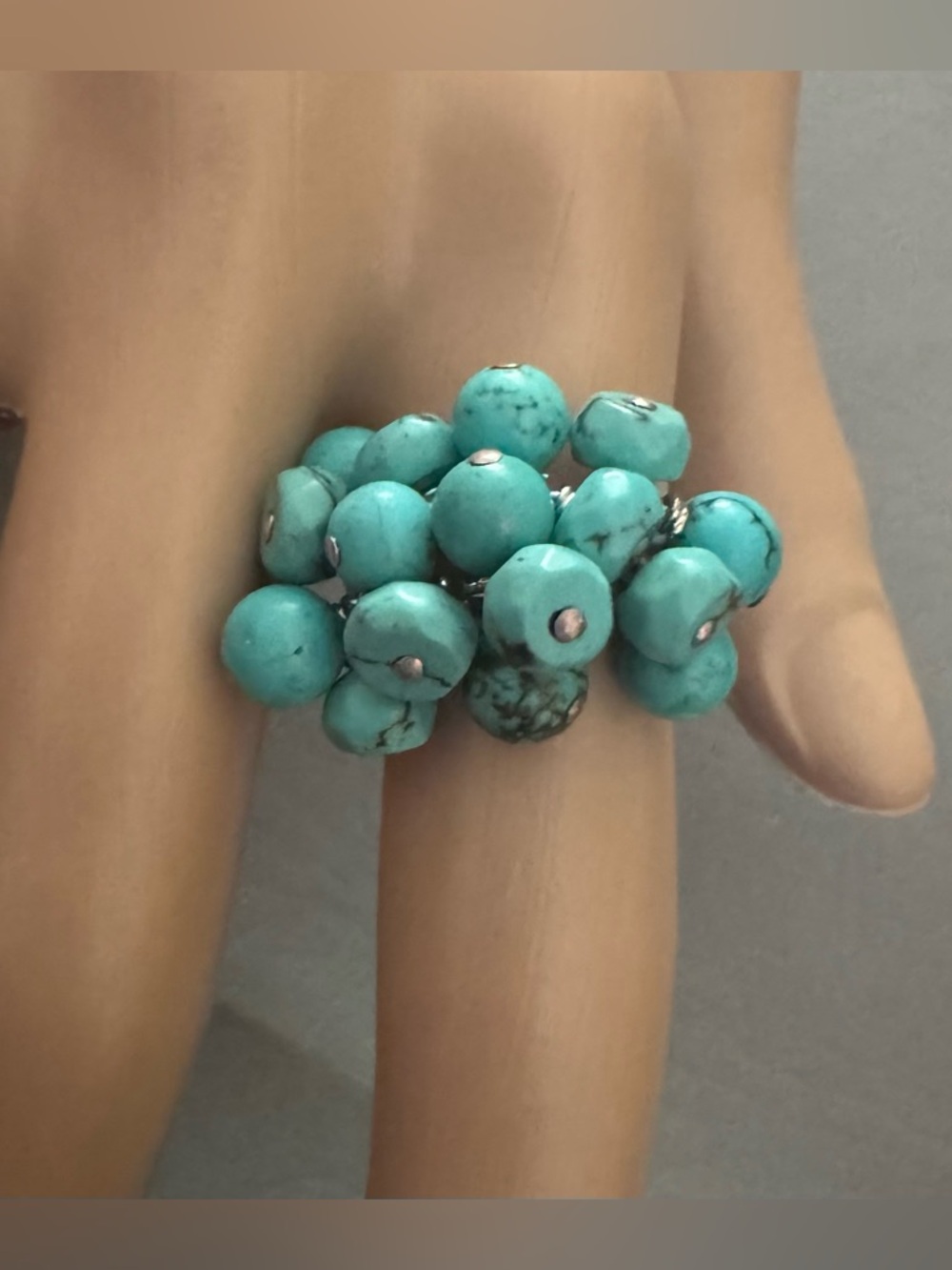 New Barse Turquoise Cluster Ring - Picture 2 of 6